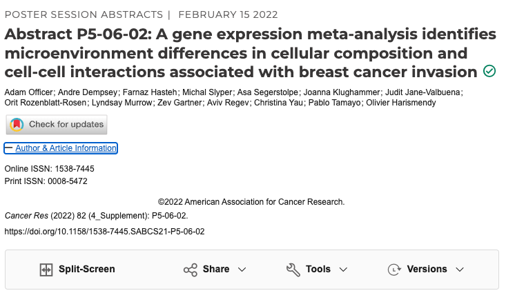 Publication figure for A gene expression meta-analysis identifies microenvironment differences in cellular composition and cell-cell interactions associated with breast cancer invasion